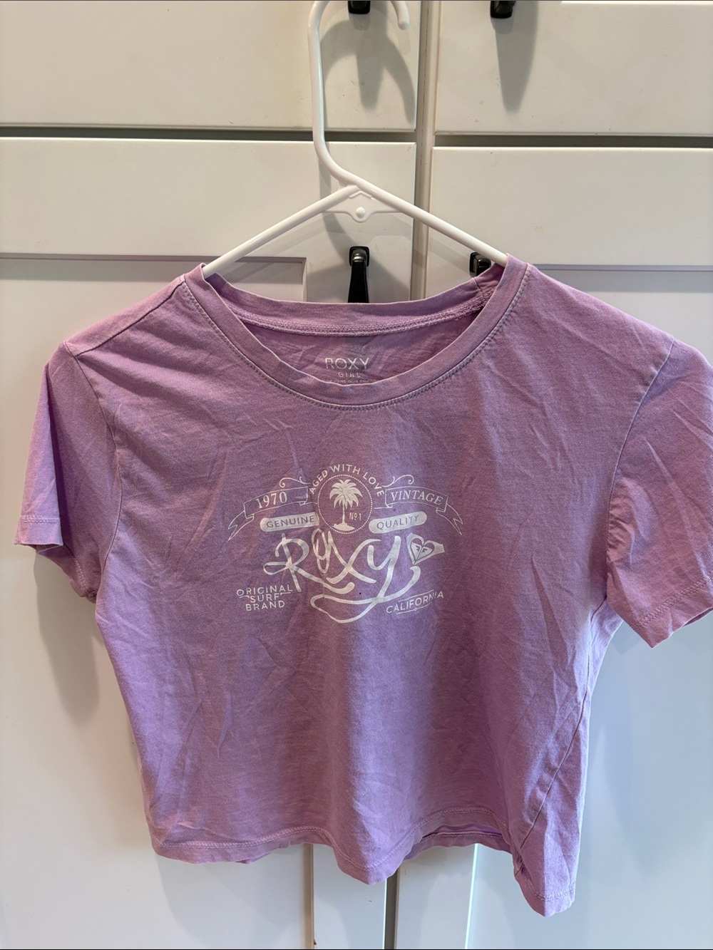 Roxy Lavender Graphic Crop Tee